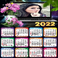 moldura-para-fotos-calendario-2022-laptop-com-flores