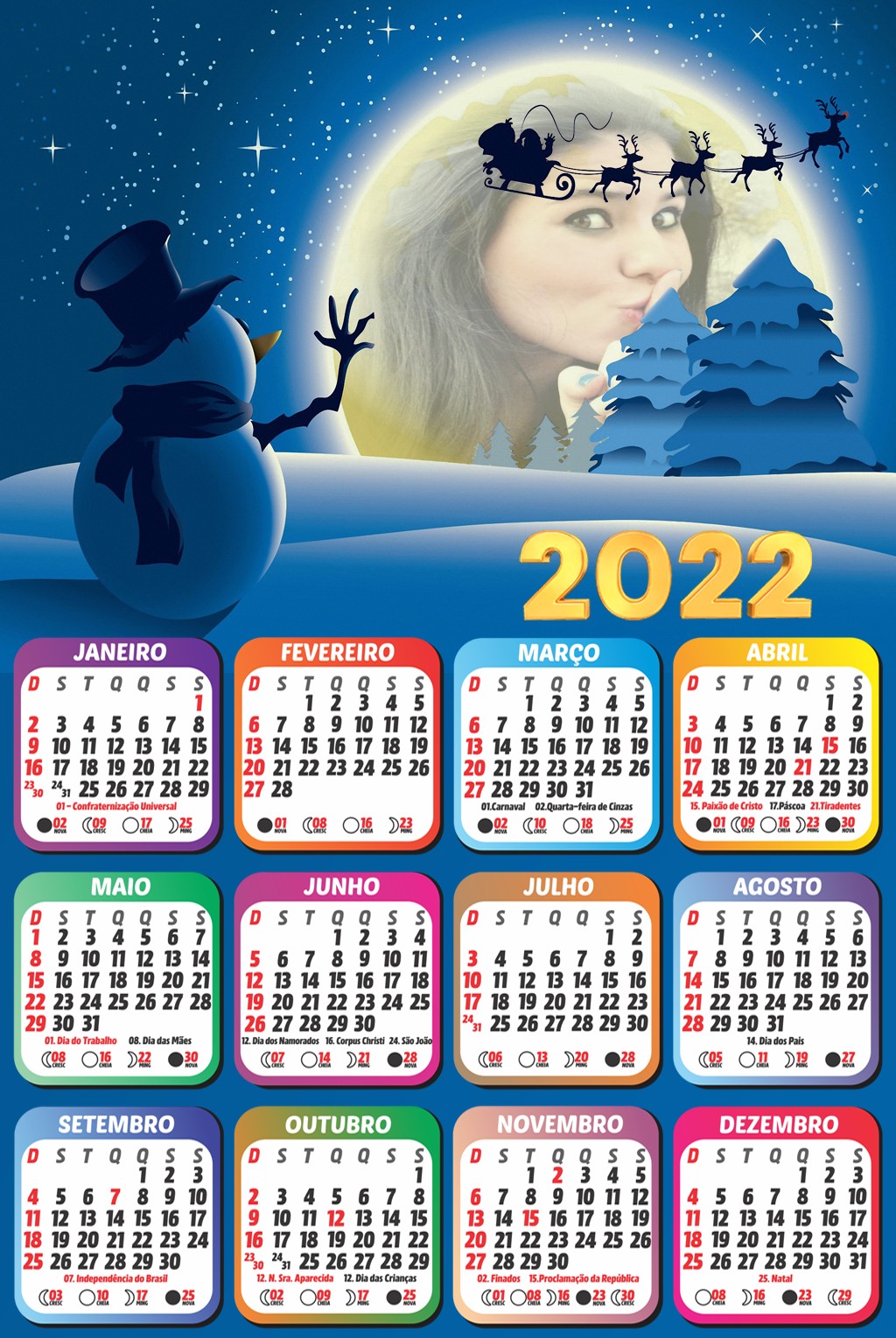 colagem-de-foto-em-calendario-2022-com-boneco-de-neve