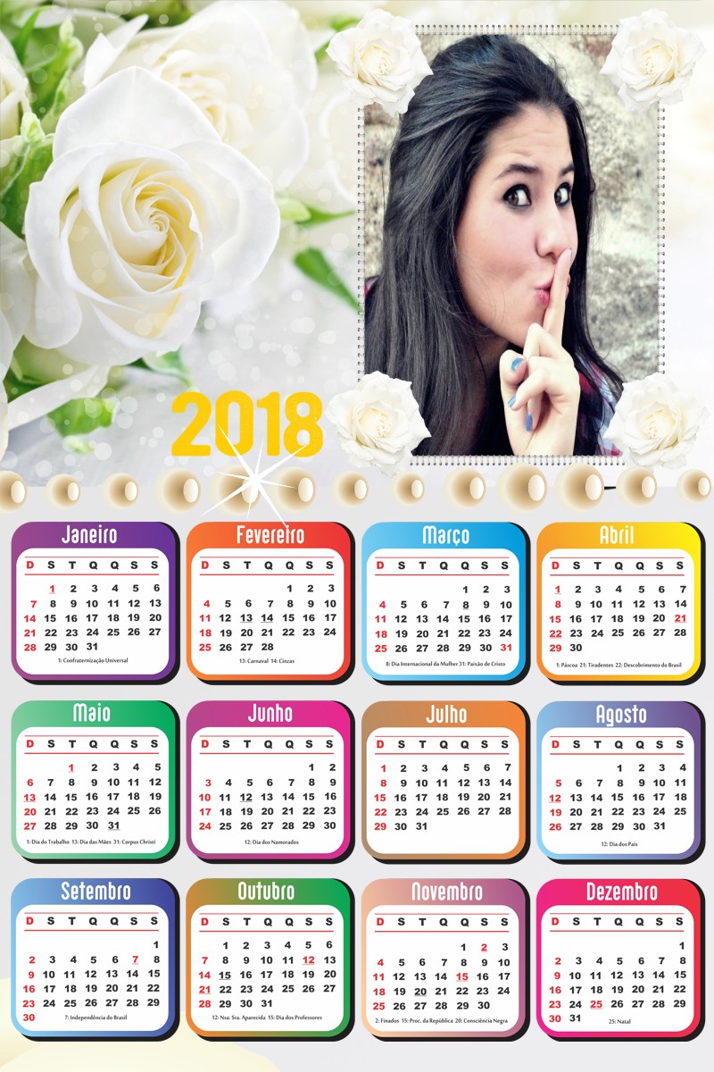 moldura-de-fotos-para-calendario-2018-com-rosas-brancas