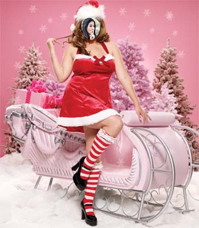 foto-molduras-gratis-natal-rosa-com-sexy-mamae-noel