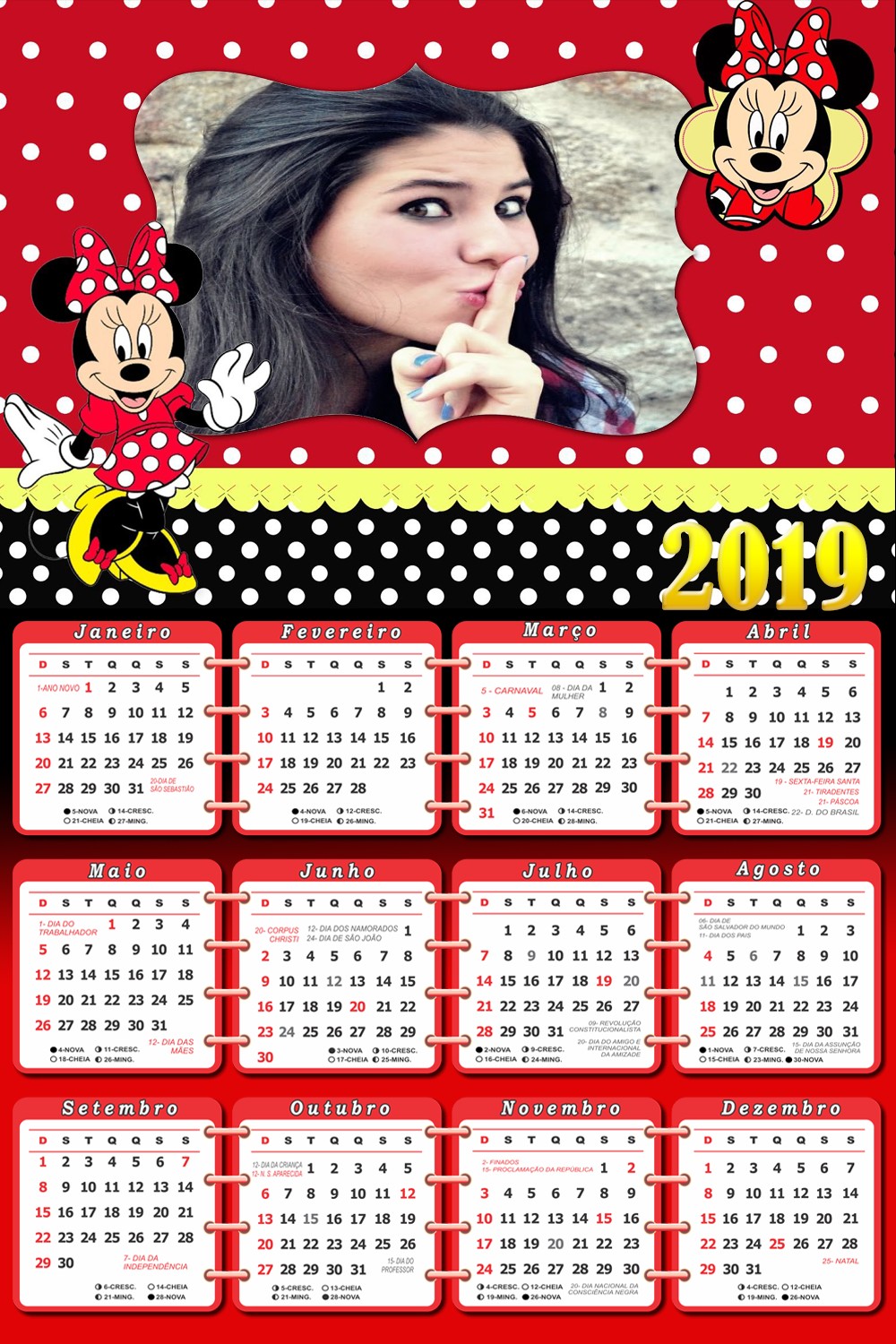 calendario-2019-da-minnie-vermelha