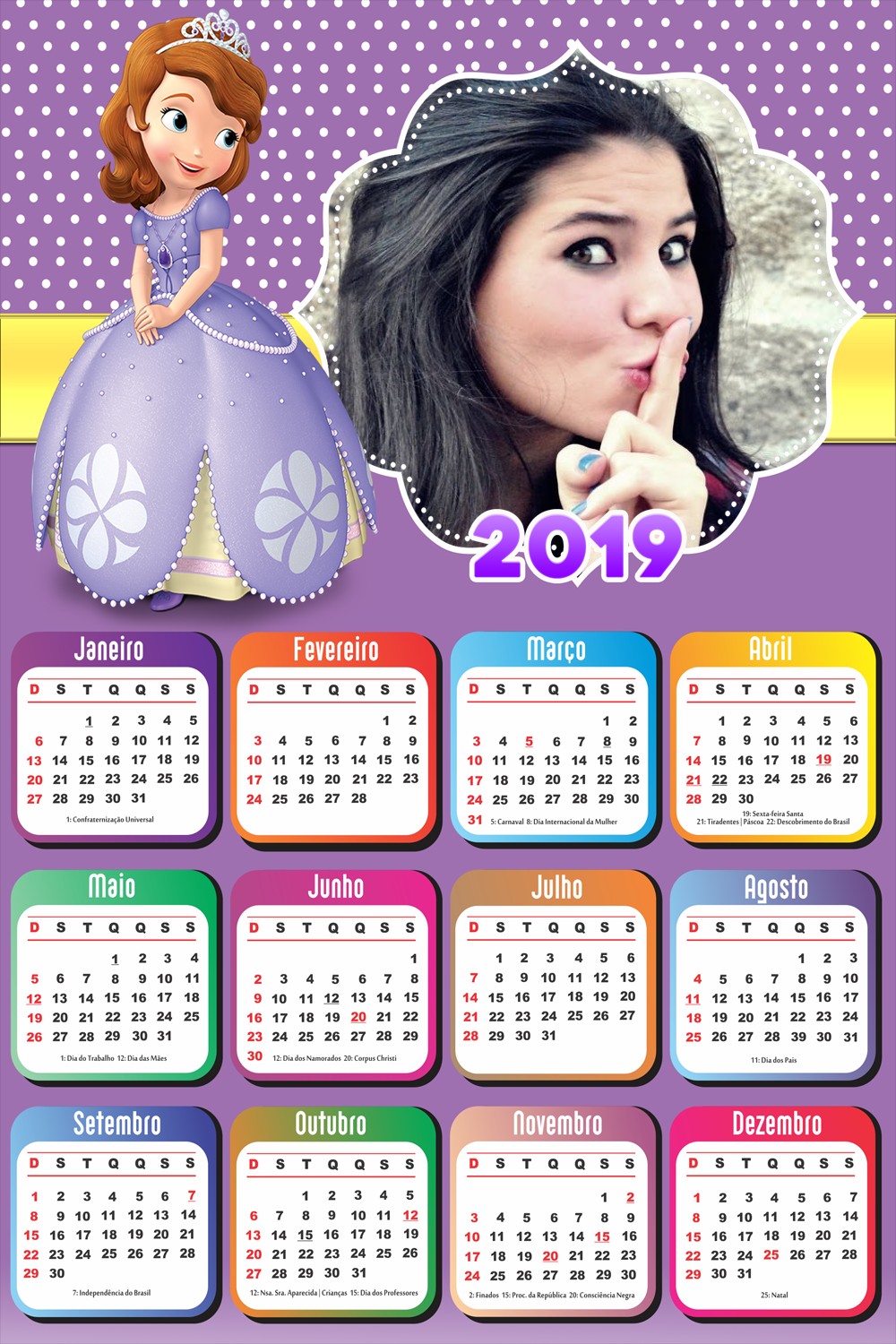 moldura-calendario-2019-princesa-sofia-disney