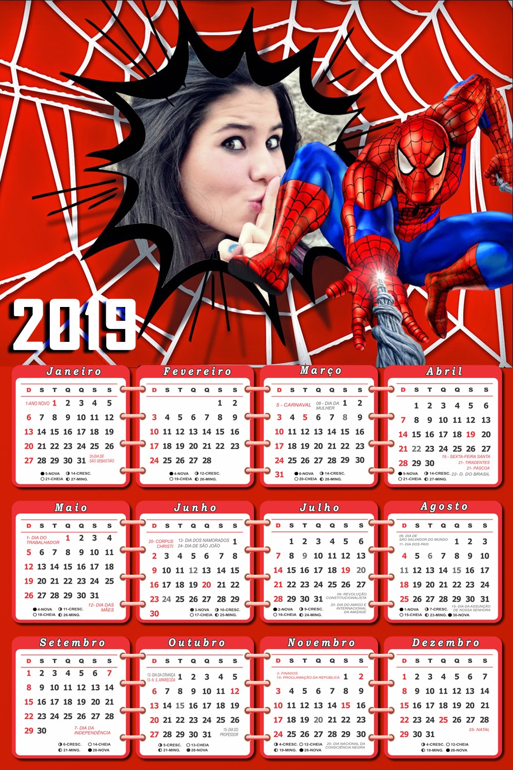 moldura-digital-calendario-2019-homem-aranha
