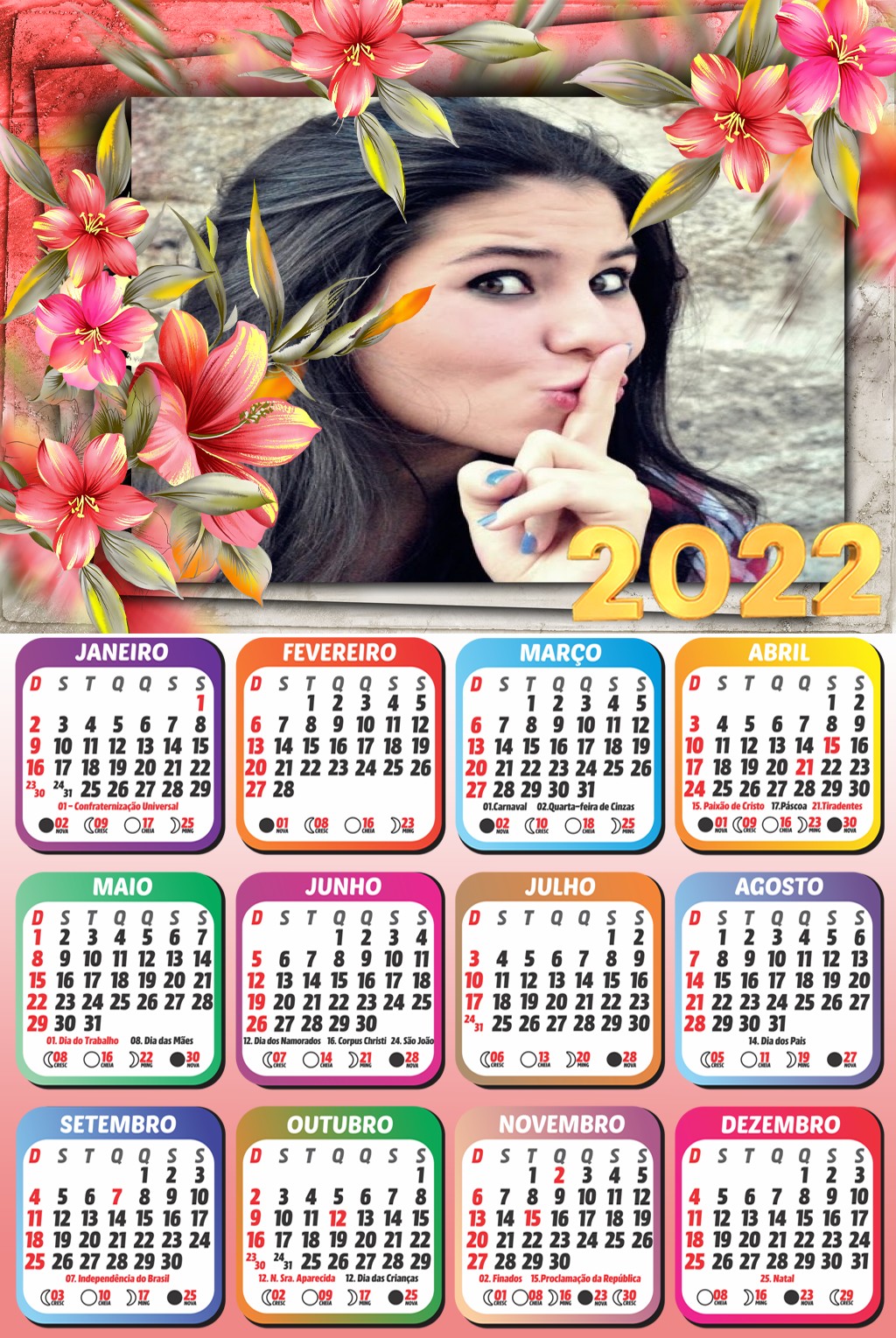 colagem-de-foto-calendario-2022-de-flores-coloridas
