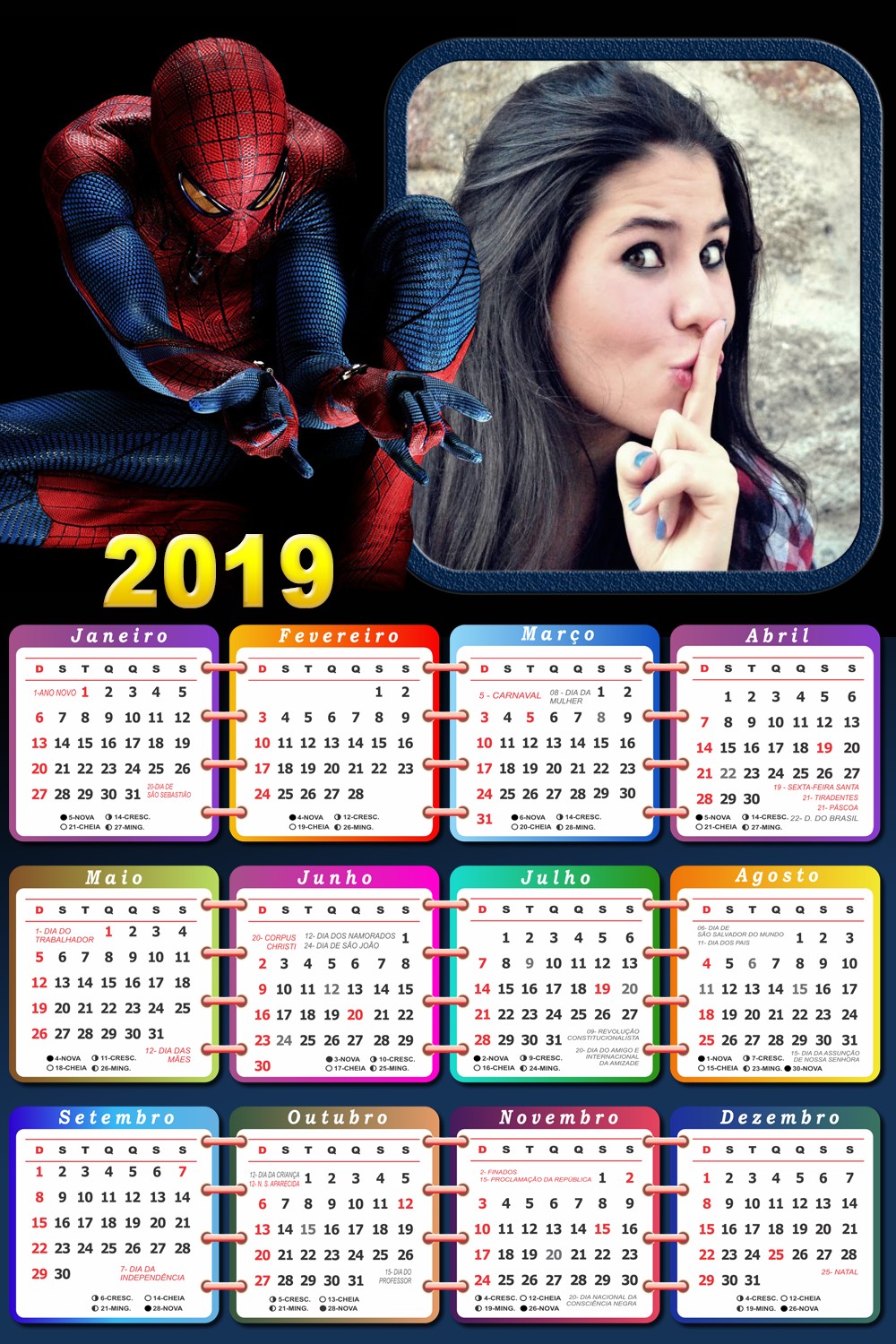 moldura-do-homem-aranha-com-calendario-2019