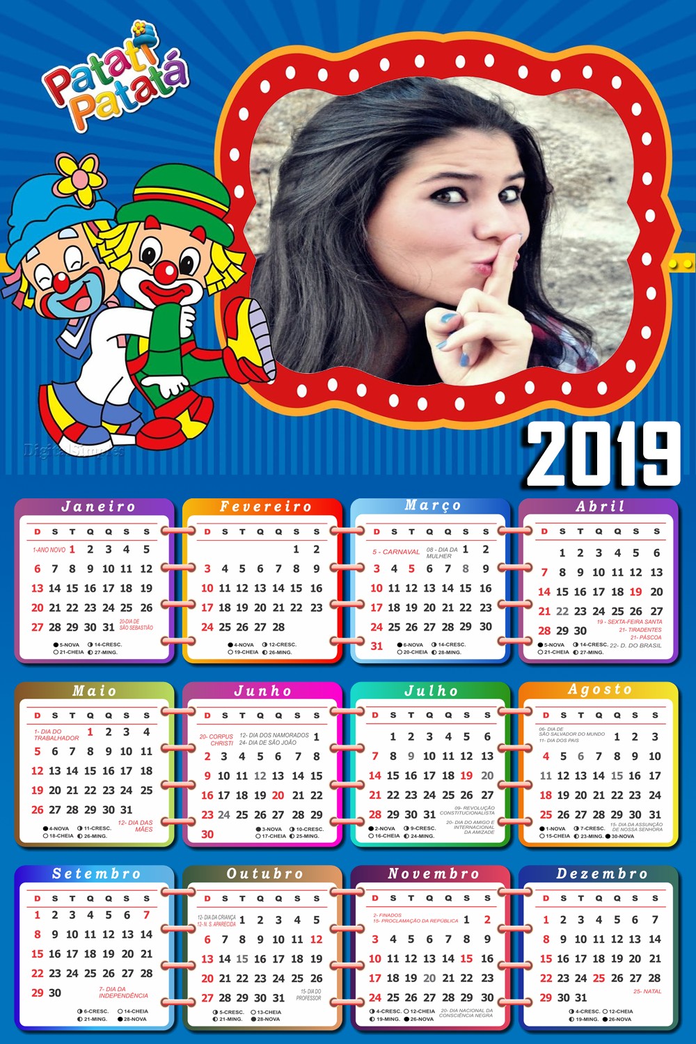 calendario-2019-azul-com-palhacos-patati-e-patata