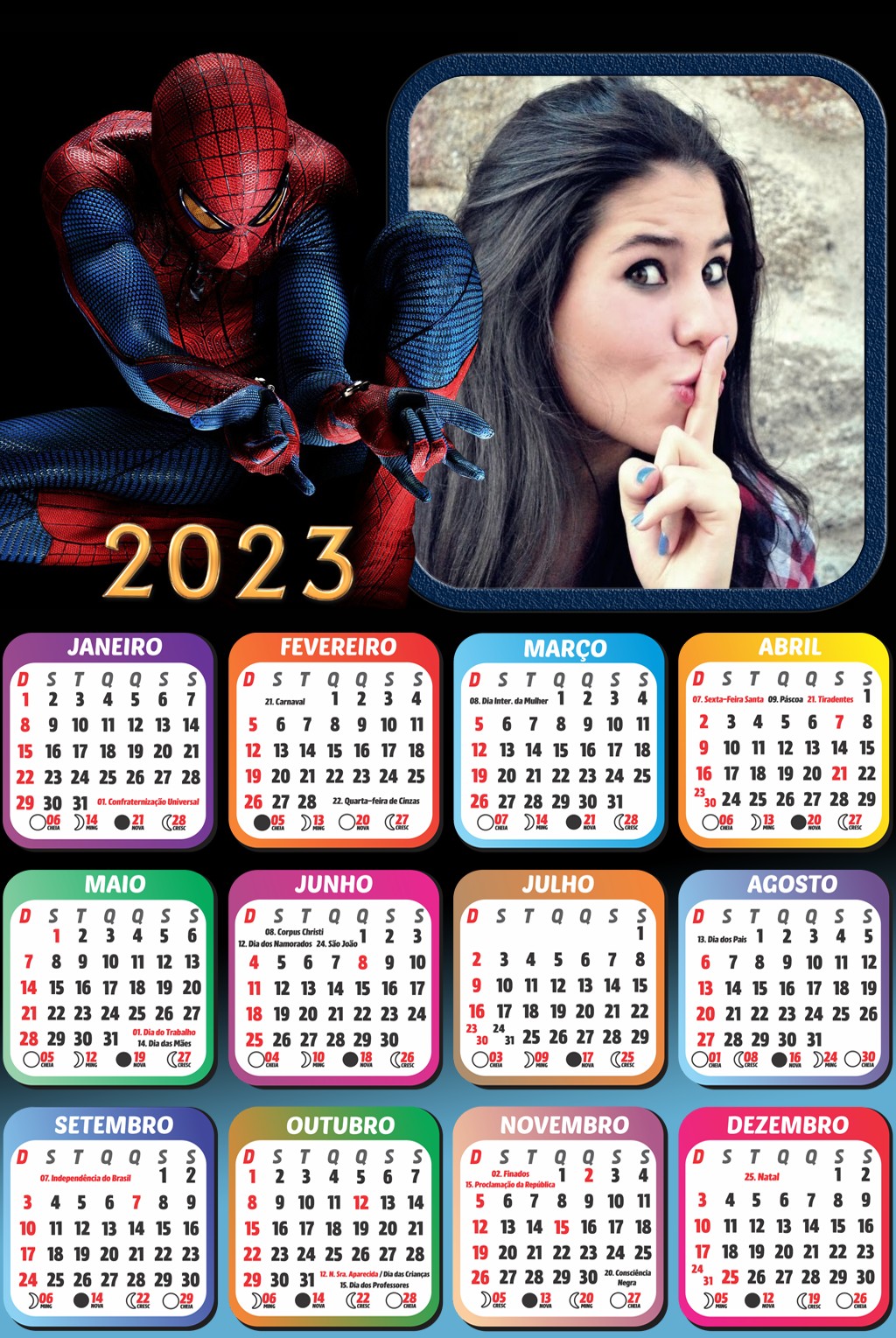 calendario-do-homem-aranha-com-foto-2023