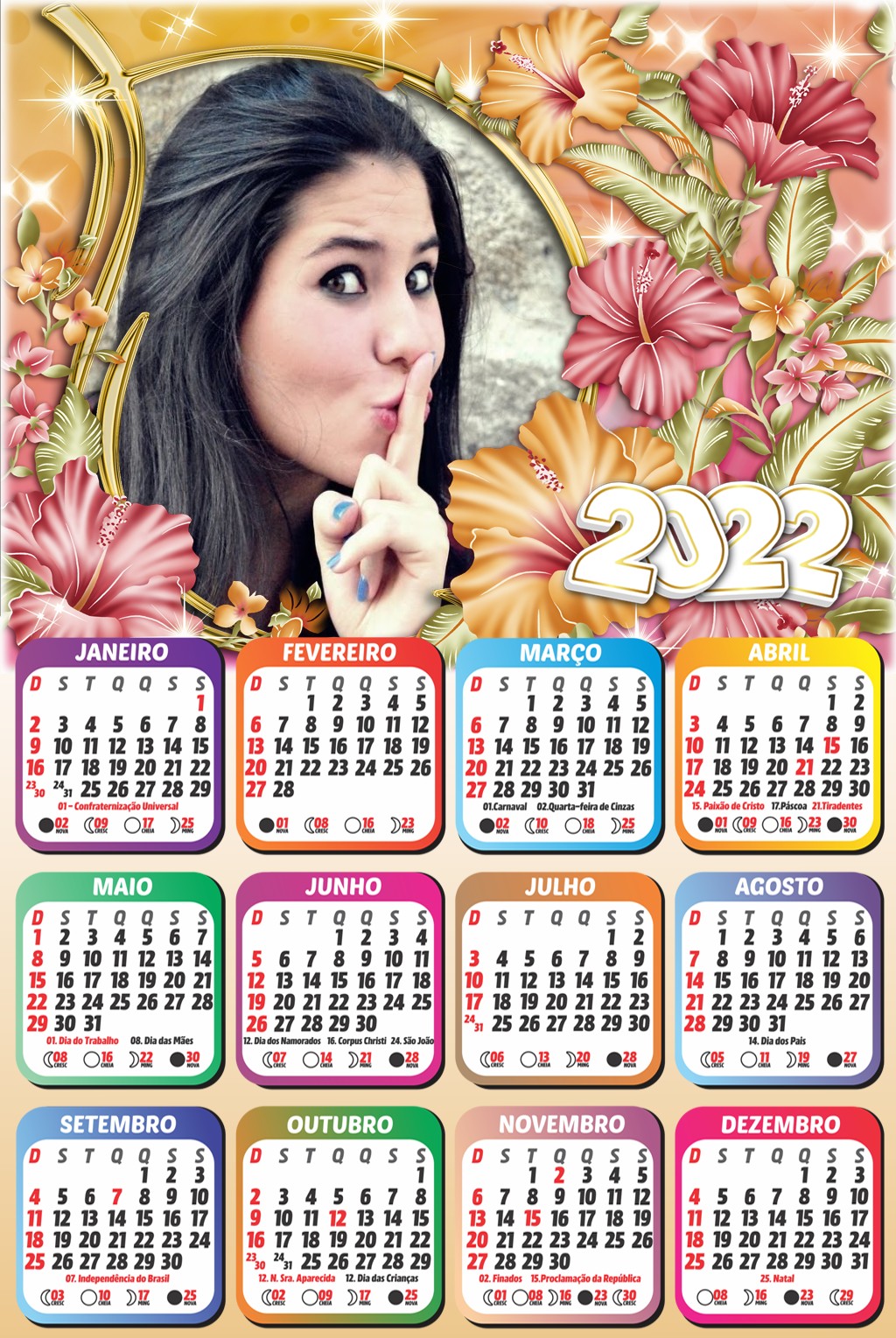 moldura-calendario-2022-com-flores-coloridas